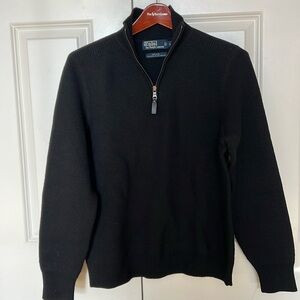 Polo Ralph Lauren black 100% wool sweater size L pit 2 pit 22” new condition